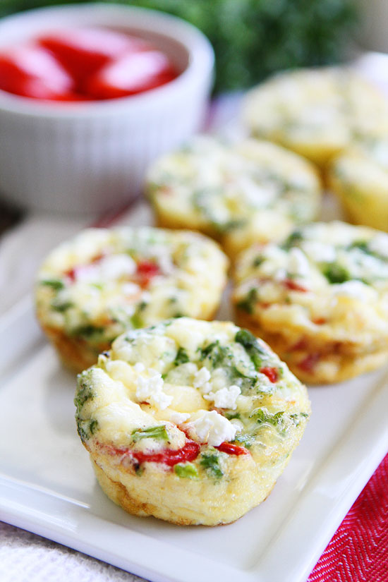 Broccoli and Roasted Red Pepper Egg Bites
