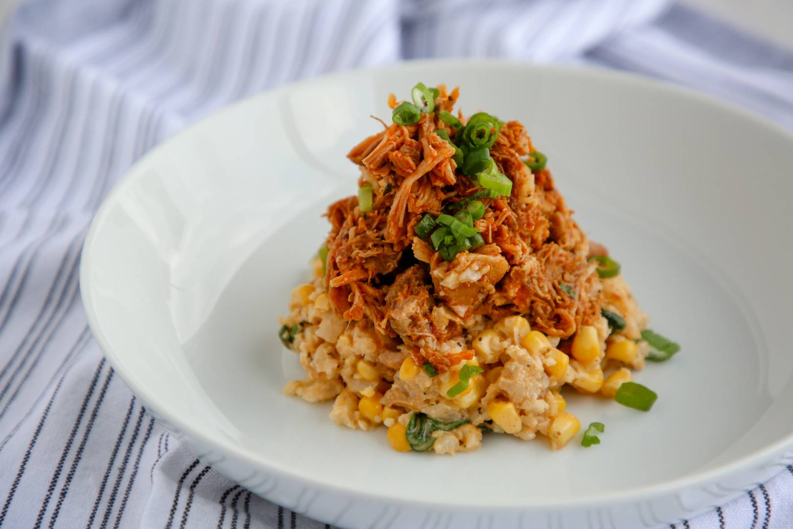 BBQ Chicken and Cauliflower Corn \