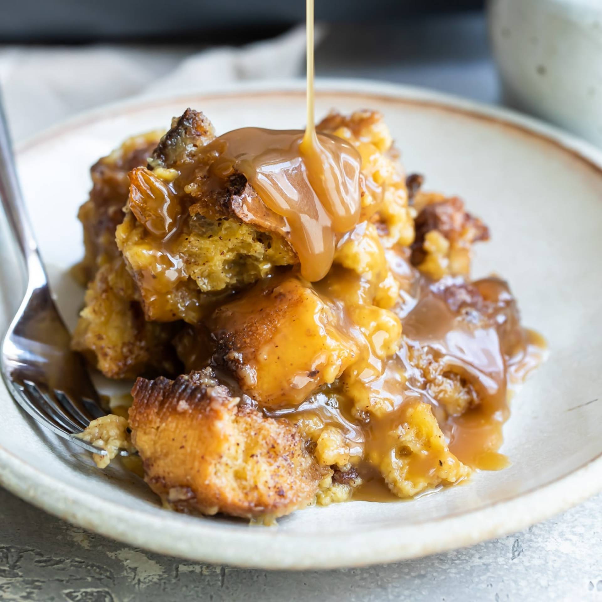 HOLIDAY New Orleans Bread Pudding with Praline Sauce