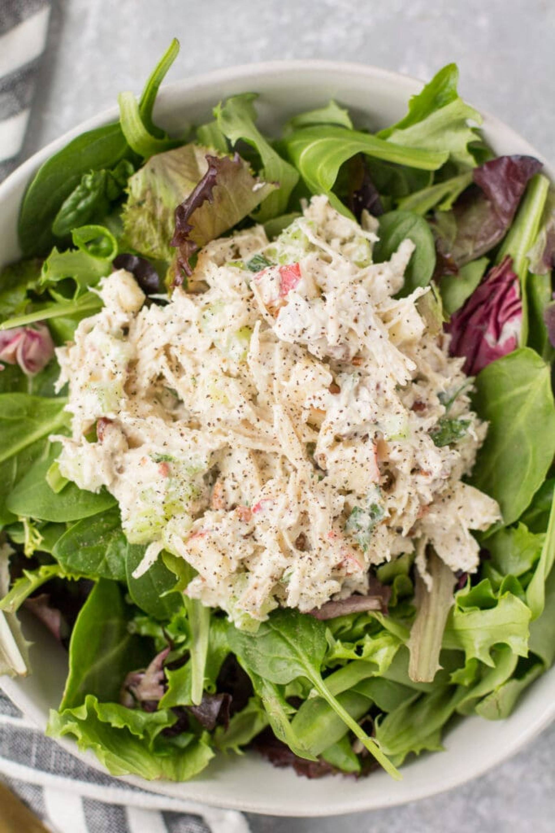 Chicken Salad over Mixed Greens  (Low Carb)