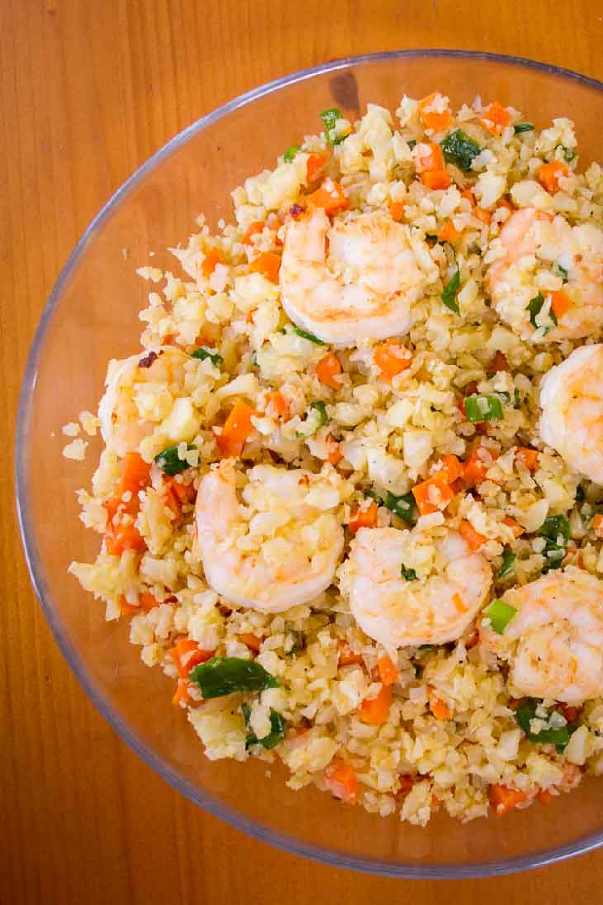 Louisiana Gulf Shrimp Fried Cauliflower Rice (Low Carb)