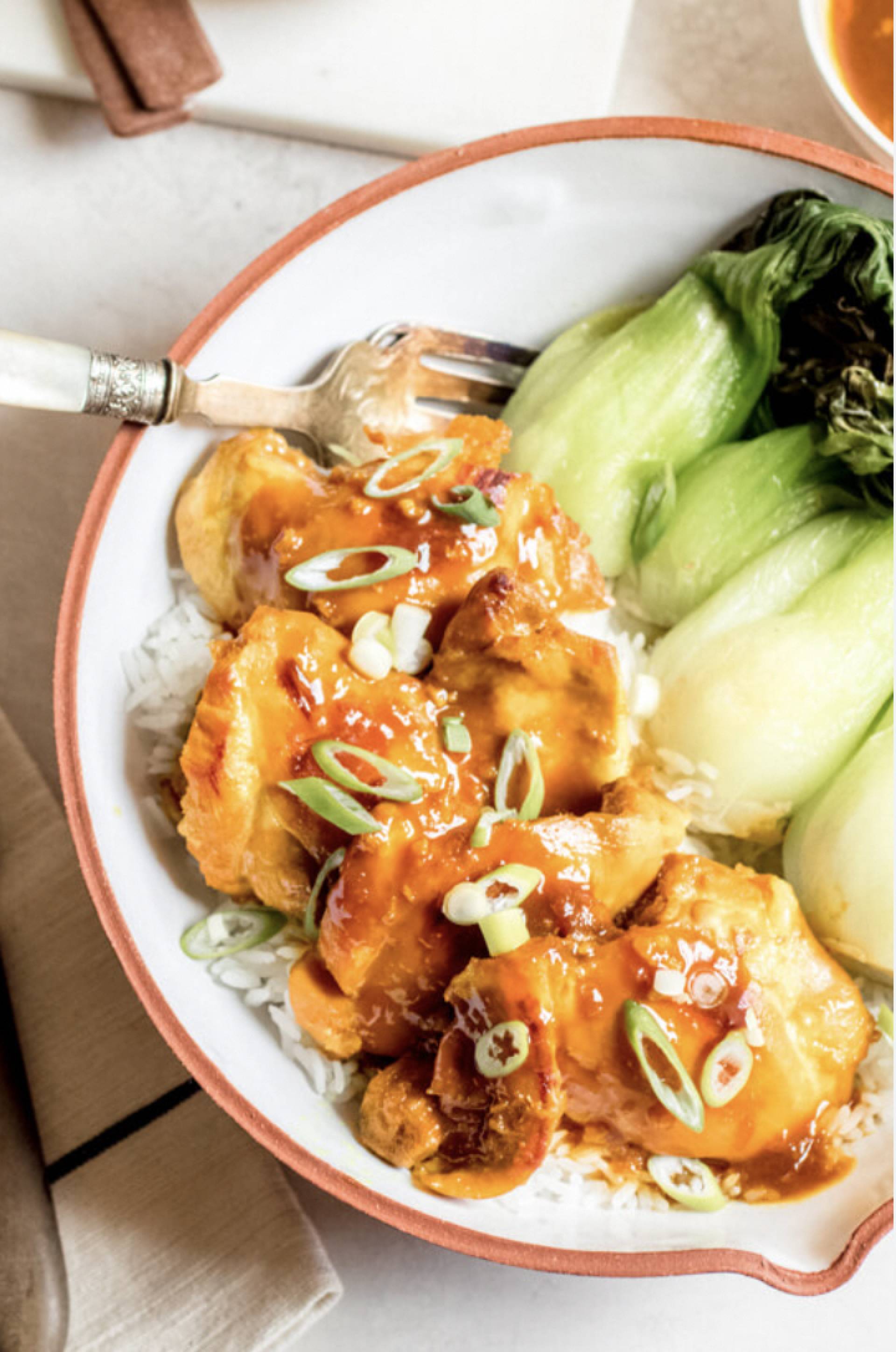House Chicken with Bok Choy and Peanut Sauce (GL)