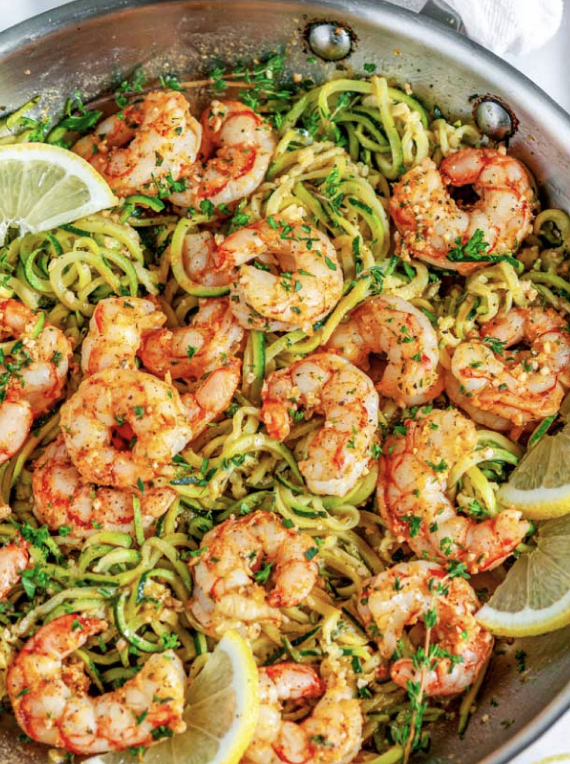 House Shrimp over Zucchini Noodles with Baby Spinach (GL)