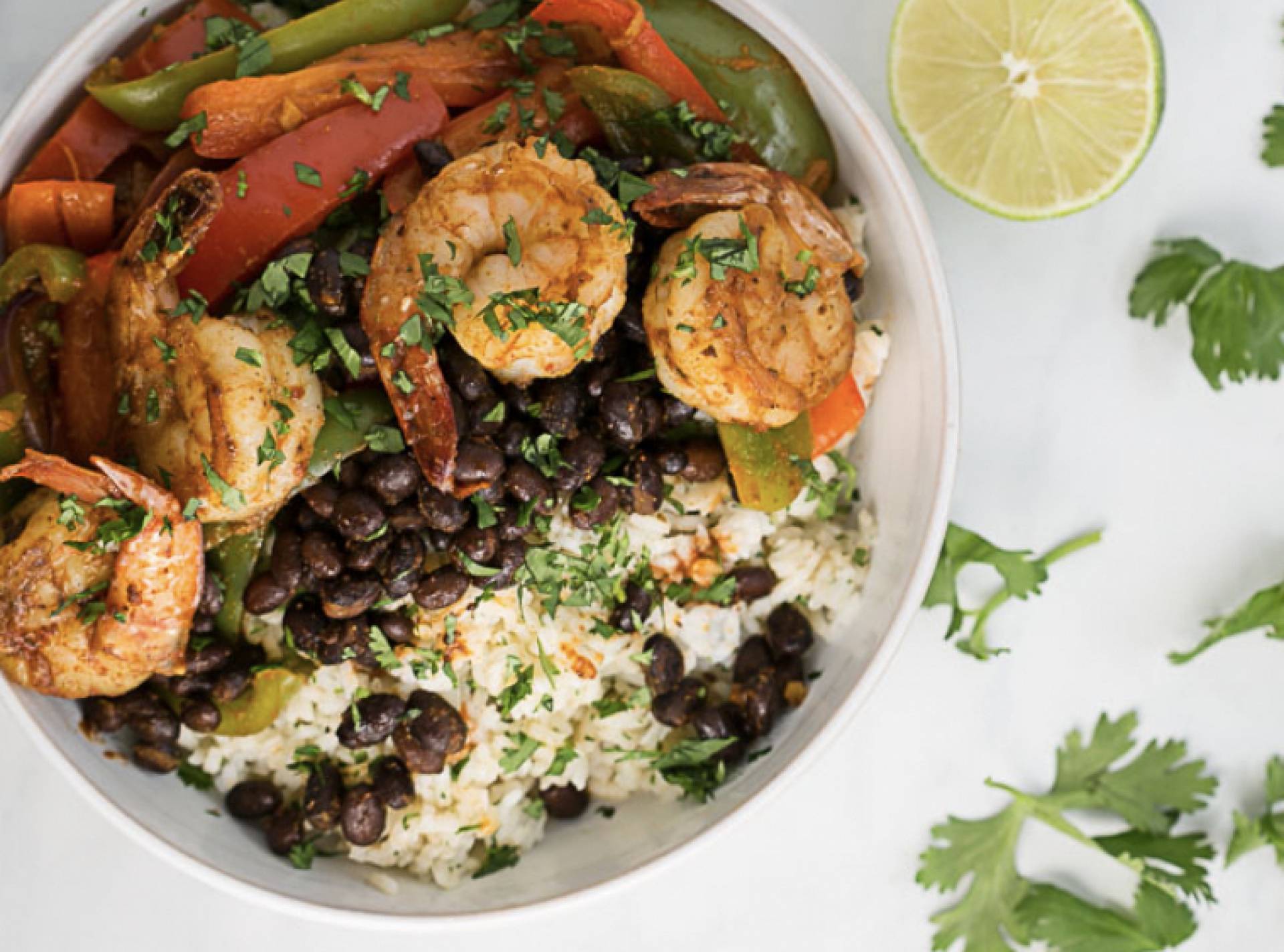 (GL) Mexican Shrimp with Black Beans and Salsa