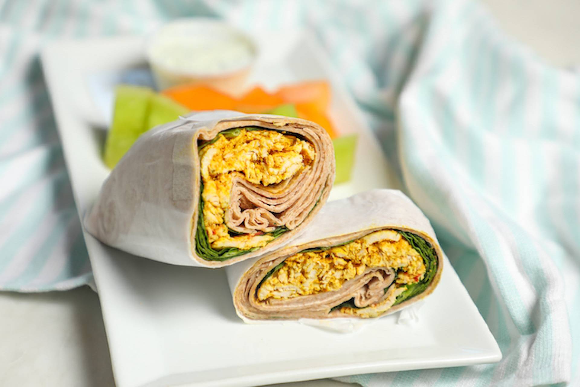 Chicken Shawarma Wrap with Fruit